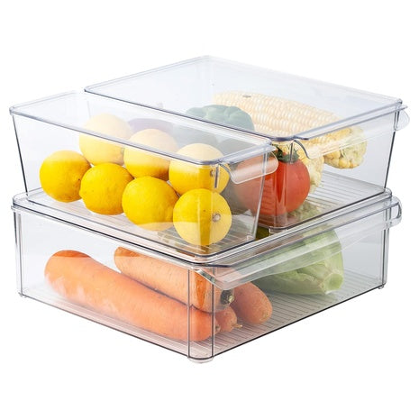 3-Pack Simplemade Clear Refrigerator Organizer Bins