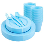 150-Piece Blue Plastic Dinnerware Set