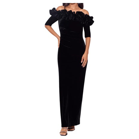 Women's Velvet Off The Shoulder Gown