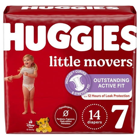 14 Huggies Little Movers Size 7 Diapers