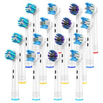 16 Electric Toothbrush Heads (Compatible with Oral B/Braun)