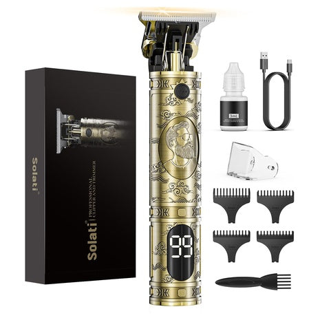 Cordless Rechargeable T-Blade Hair Trimmer with LCD Display