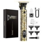 Cordless Rechargeable T-Blade Hair Trimmer with LCD Display