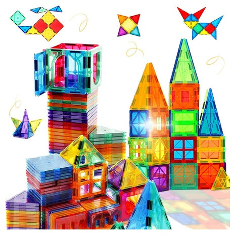 48-Piece Magnetic Tiles Building Blocks Set