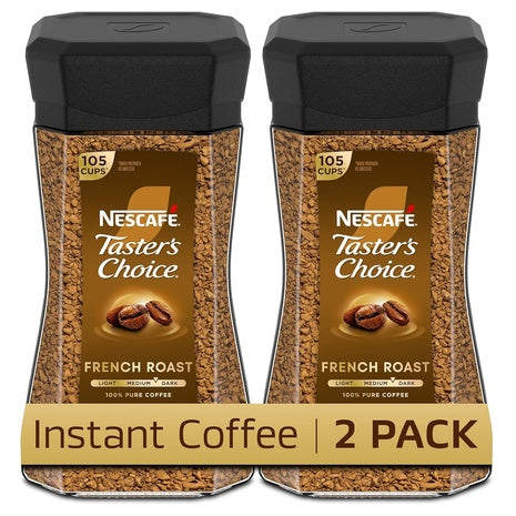 2 Jars Nescafe Taster’s Choice French Roast Instant Coffee