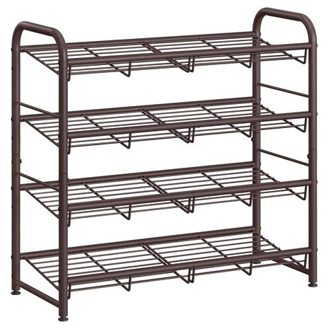 Songmics 4-Tier Metal Stackable Shoe Rack (Holds 20-Pair Shoes)