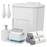 Trash Can with Lid & Bathroom Accessory Set