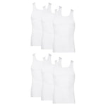 6 Hanes Men's Cotton Undershirts