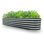 GrowHaus 8ft X 2ft X 1.4ft Galvanized Raised Garden Bed