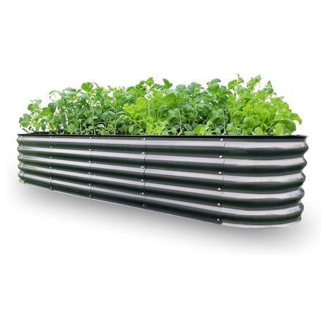 GrowHaus 8ft X 2ft X 1.4ft Galvanized Raised Garden Bed