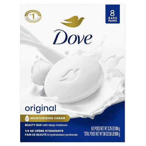 8-Count Dove Beauty Original Moisturizing Bath Soap Bars