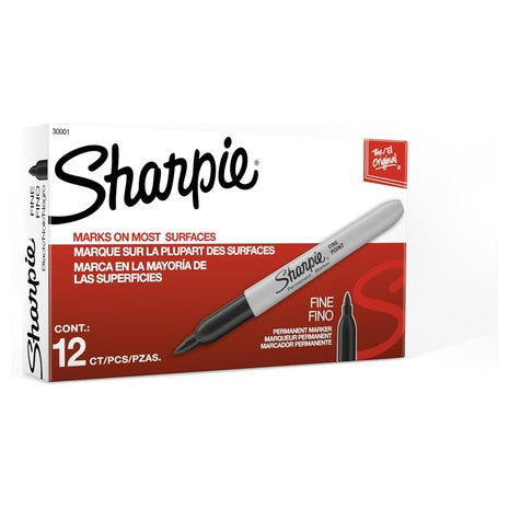 12-Pack Sharpie Fine Tip Permanent Markers