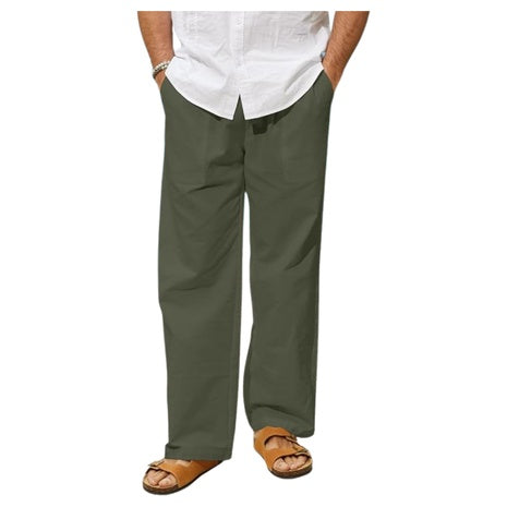 Men's Elastic Drawstring Waistband Casual Linen Pants (3 Colors)
