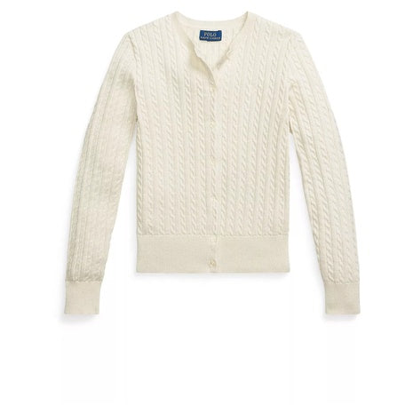 Polo Ralph Lauren Girls Metallic Cable Cotton-Blend Cardigan Sweater