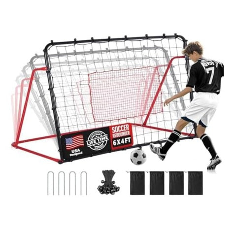 Portable 10-Angle 6x4 Feet Soccer Rebounder Net