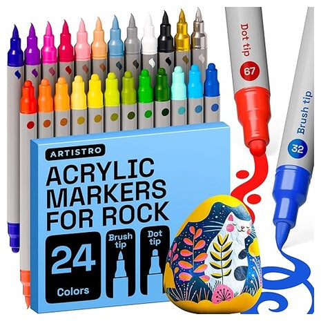 24 Dual Tip Acrylic Paint Markers