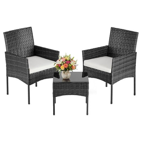 3-Piece DUMOS Patio Furniture Set (Black)