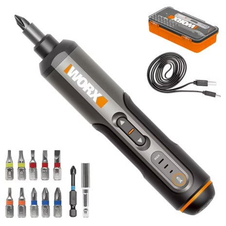 Worx WX240L 4V 3-Speed 1/4" Cordless Electric Screwdriver W/ Storage Box