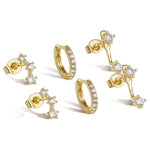 Small Gold Huggie Hoop Earrings Set (3 Styles)