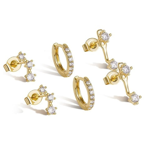 Small Gold Huggie Hoop Earrings Set (3 Styles)