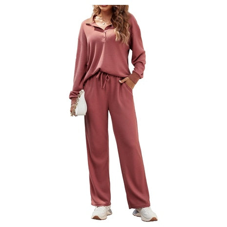 2-Piece Ekouaer Waffle Knit Pajamas Set