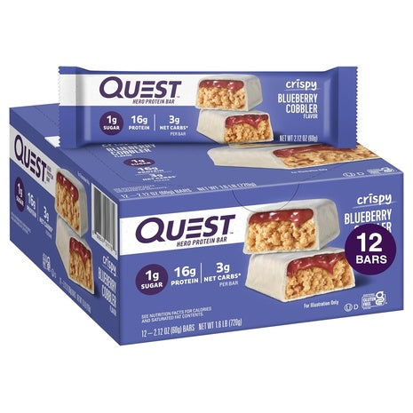 24 Quest Crispy Blueberry Cobbler Hero Bars (OU-D)