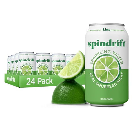 24 Cans Spindrift Lime Sparkling Water