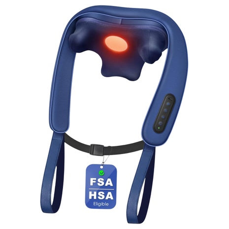 Cordless Rechargeable Shiatsu Neck And Shoulder Massager With Heat