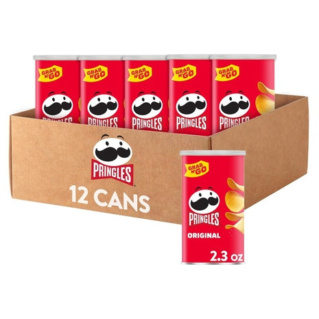 12 Cans Pringles Grab N' Go Potato Chips