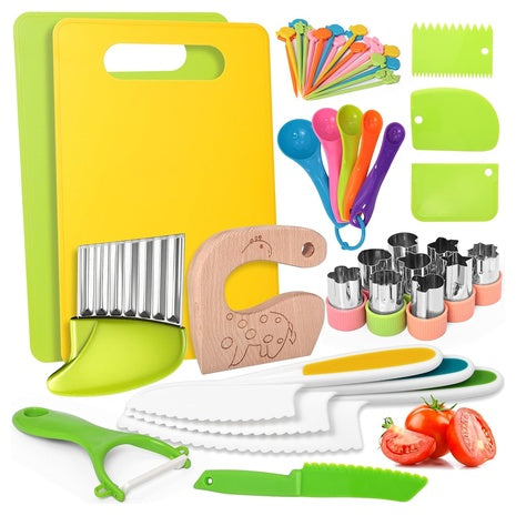 46-Piece Toddler Montessori Knife Toys Set With Cutting Board