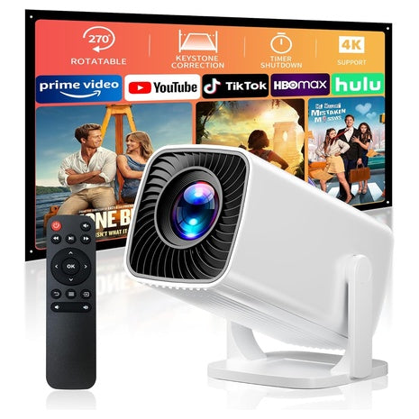 4K Short Throw Mini Projector With Rotating Stand