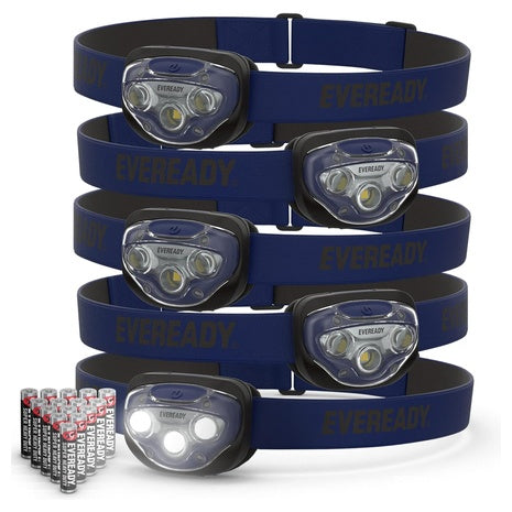 5-Pack Energizer Eveready LED Headlamps with Batteries