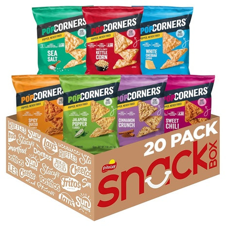 20 Bags PopCorners 7 Flavor Variety Pack Popped Corn Snacks (OU-D)