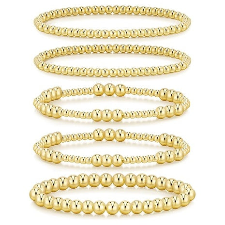 Stackable 14K Gold Plated Bracelet Sets