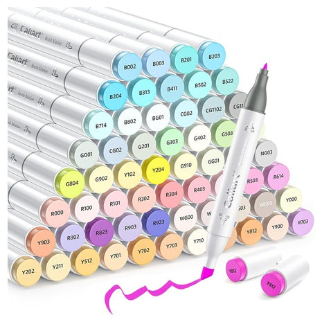 61 Caliart Dual Tip Pastel Markers Set