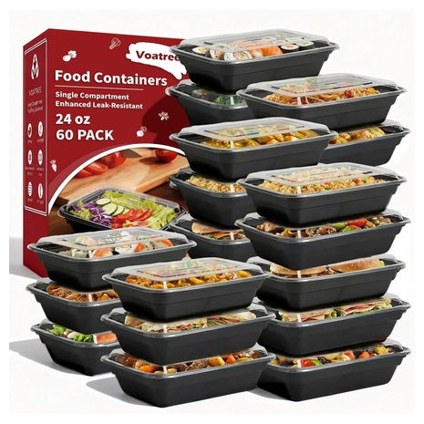 60-Pack Meal Prep Containers with Lids on Sale (24oz, 32oz or 38oz)
