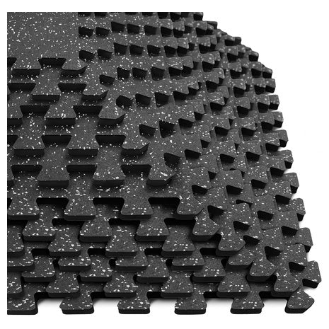 48‑Sq‑Ft Interlocking Rubber Gym Floor Tiles
