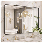 LOAAO 55X36 Inch Black Metal Framed Bathroom Mirror