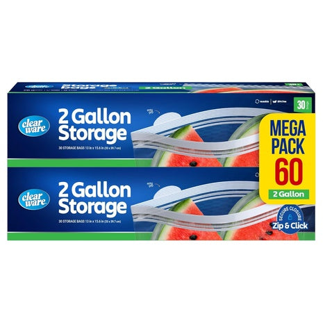 60 2-Gallon Double-Zipper Storage Bags