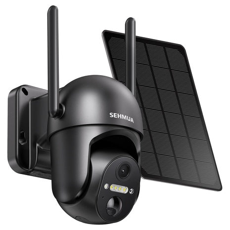 Sehmua Wireless Wi-Fi 2K 360 Deg. View Solar Security Cameras