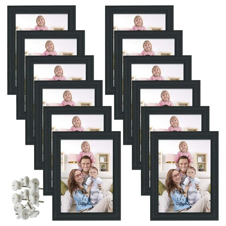 12-Pack 5x7 Black Picture Frames