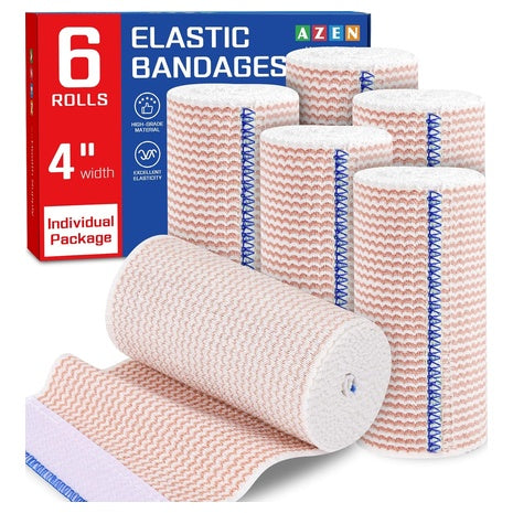 6-Pack 4" Premium Elastic Compression Wrap Bandage