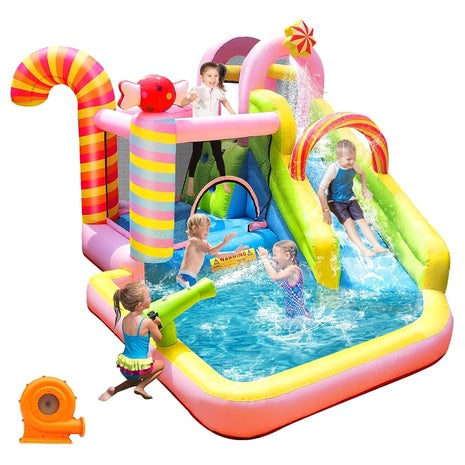 Kids Inflatable Water Slide Bounce House with Splash Pool