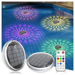 2 Solar Floating RGB Pool Lights with Remote Control