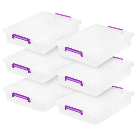 6 IRIS Qt. Plastic Craft Storage Container Bins with Lids