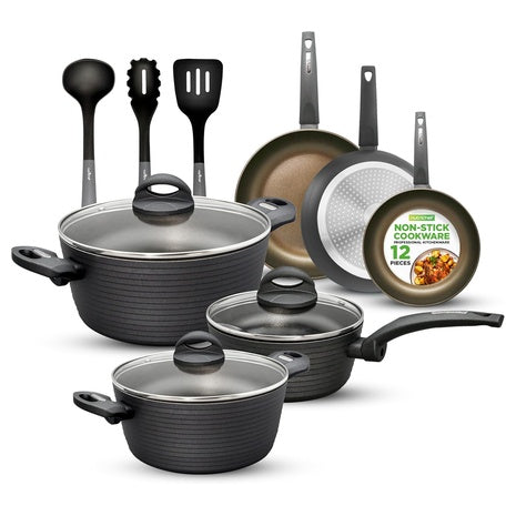 12-Pcs NutriChef Nonstick Cookware Set