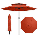 AreShark 9FT 2 Tiers Patio Umbrella With Push Button Tilt/Crank
