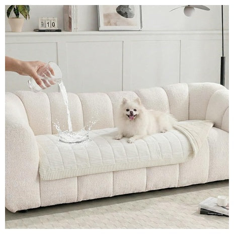29" X 71" Non Slip Soft Fuzzy Sofa Covers For Pets (Beige)