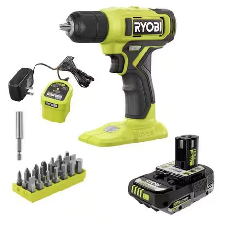 Ryobi Drill & Driver Kit with Driving Bit Set, Battery & Charger