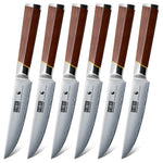 6-Pack Ultra Sharp 4.5" Professional Non Serrated Steak Knife Set